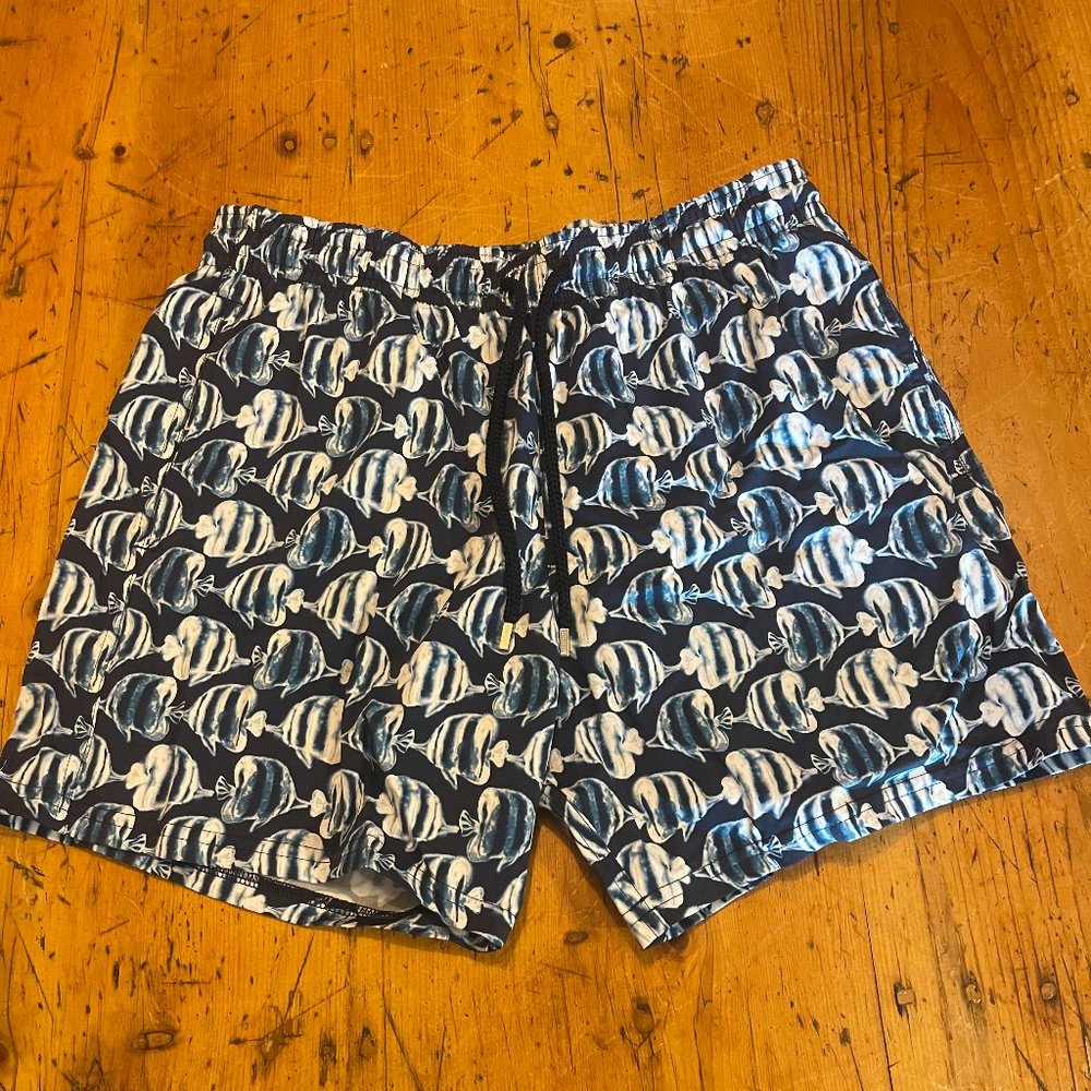 Vilbrequin Moorise Blue Swim Shorts with Fish Size XL